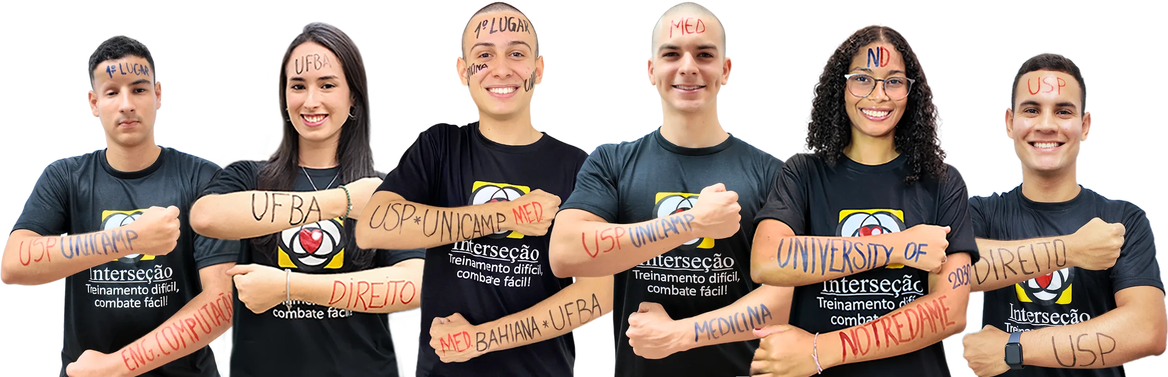 Alunos do Curso Interseção aprovados no ITA, IME, USP, Unicamp, UFBA, Bahiana e University of Notre Dame